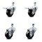 Service Caster 3 Inch Hard Rubber Swivel 1/2 Inch Threaded Stem Caster Total Lock Brakes, 2PK SCC-TSTTL20S314-HRS-121315-2-S-2 - alternate 1